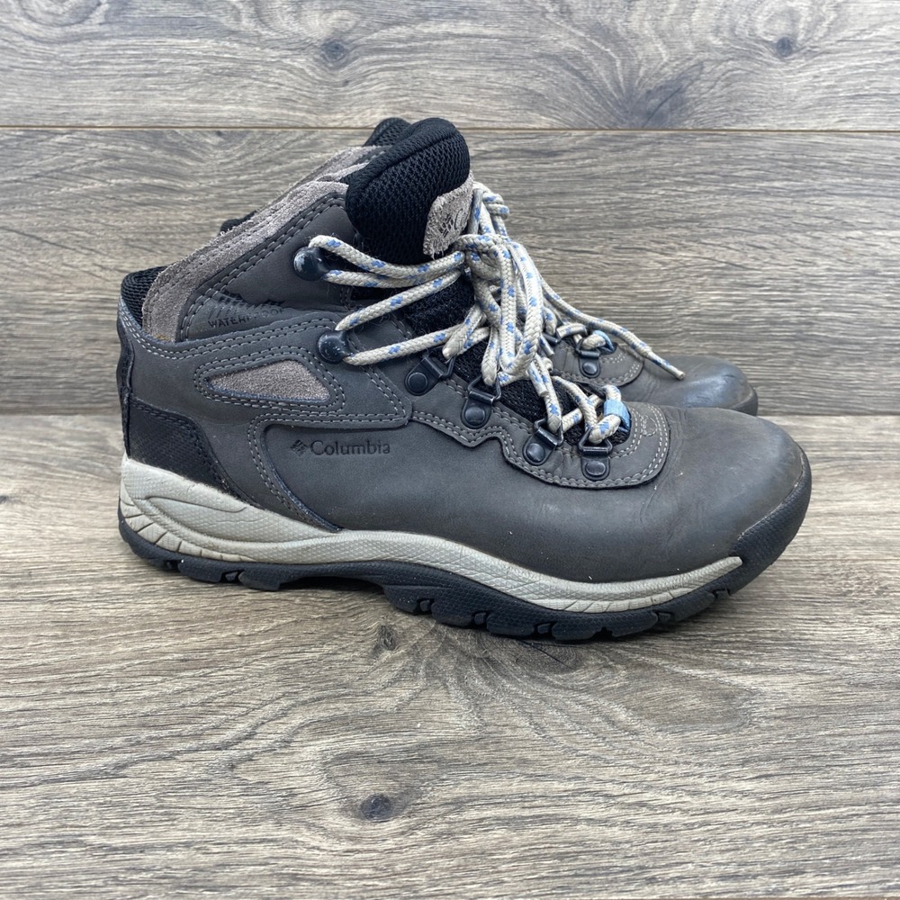 Columbia Newton Ridge Plus Hiking Boots Womens 7 Grey Waterproof Leather BL3783
